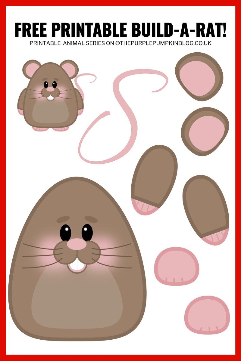 Build A Rat Free Printable Paper Rat Template Chinese New Year Craft