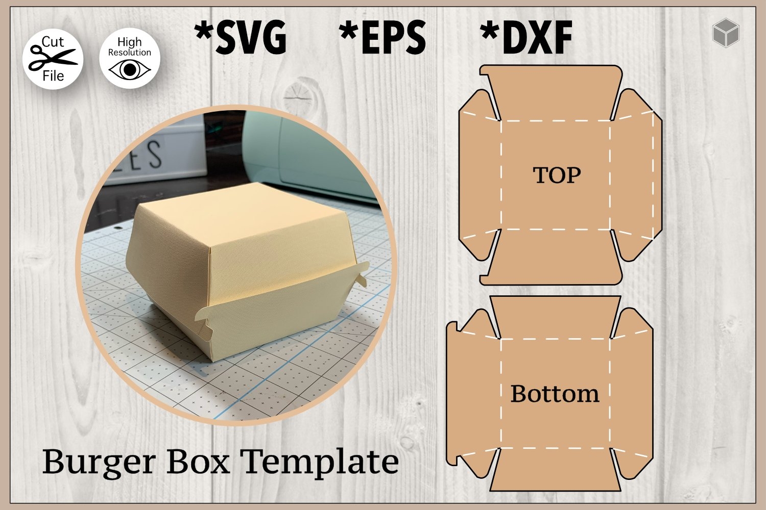 Burger Box Template Pattern