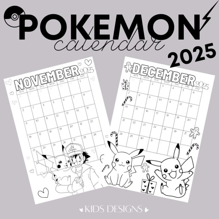 Buy Pokemon Calendar 2025 Coloring Pages Calendar Kids Calendar Printable Pikachu Home school Calendars Kids Monthly Calendar A3 And A4 Online In India Etsy