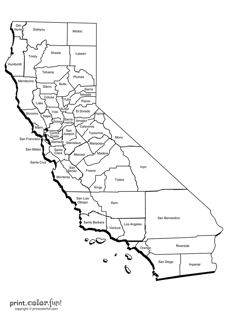 California Maps Basic Facts About The State At PrintColorFun