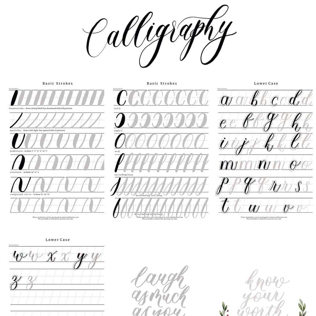 Calligraphy Lettering Practice Sheets New Arrivals