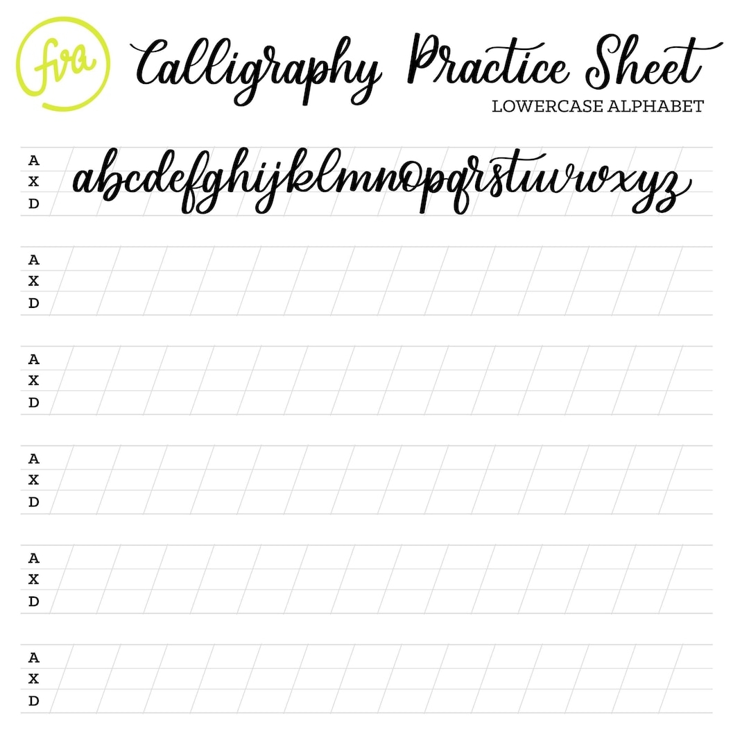 Calligraphy Practice Sheets Lowercase Alphabet Lettering Digital Download Printable Etsy Calligraphy Practice Sheets Lowercase Alphabet Lettering Digital Download Printable Etsy