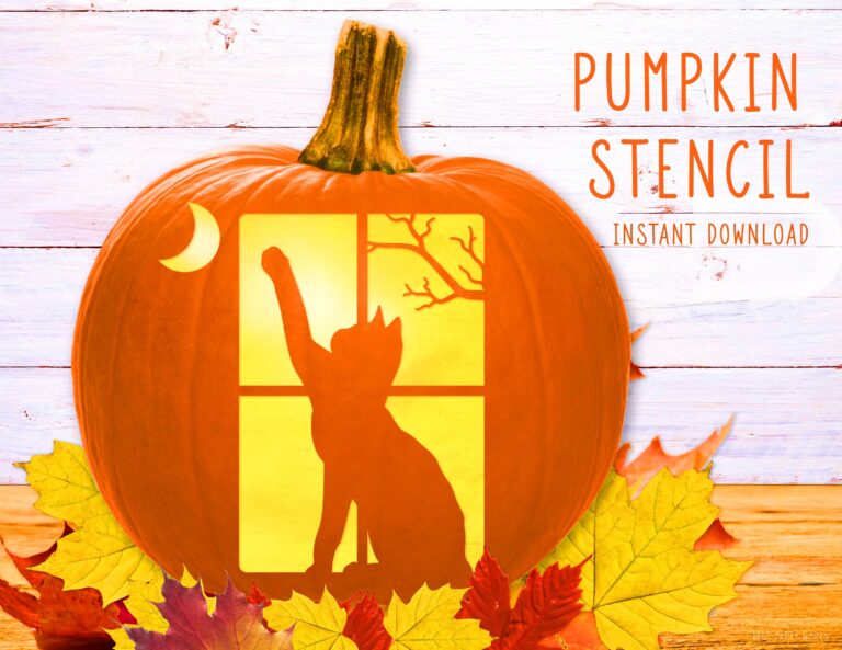 Cat Pumpkin Stencil Halloween Cat Printable Pumpkin Stencil Jack 