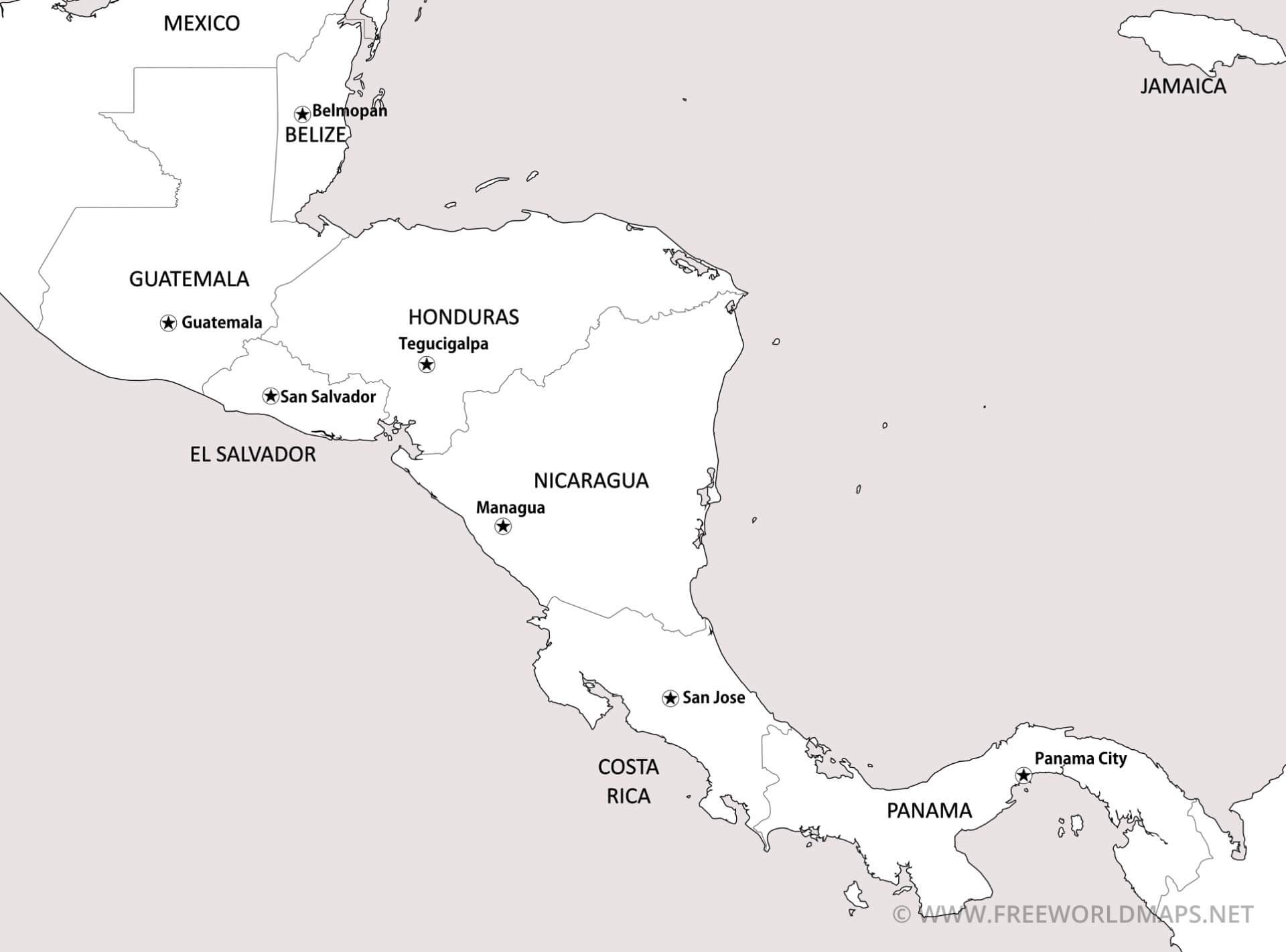 Printable Map Of Latin America