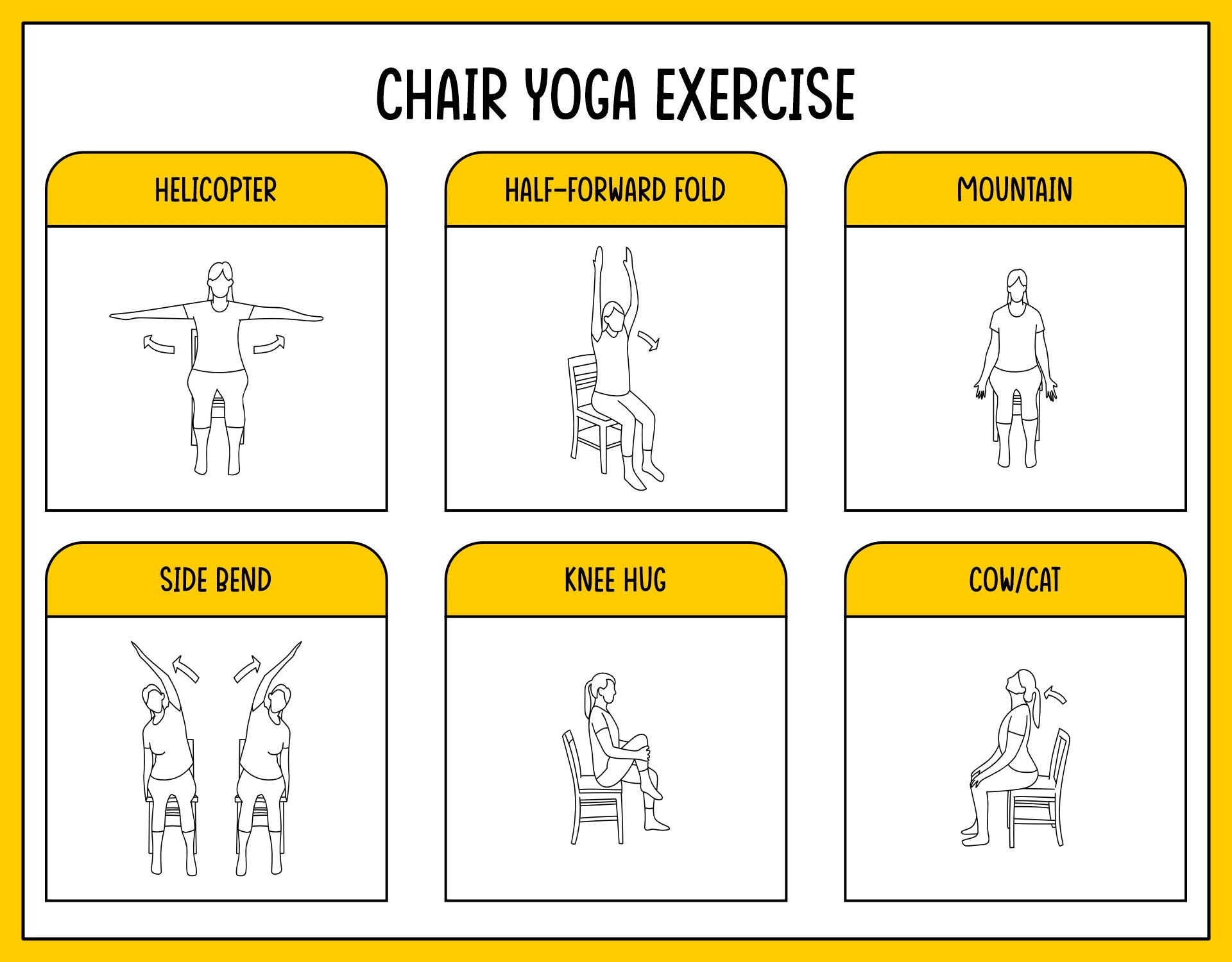 Chair Yoga Exercises For Seniors 20 Free PDF Printables Printablee