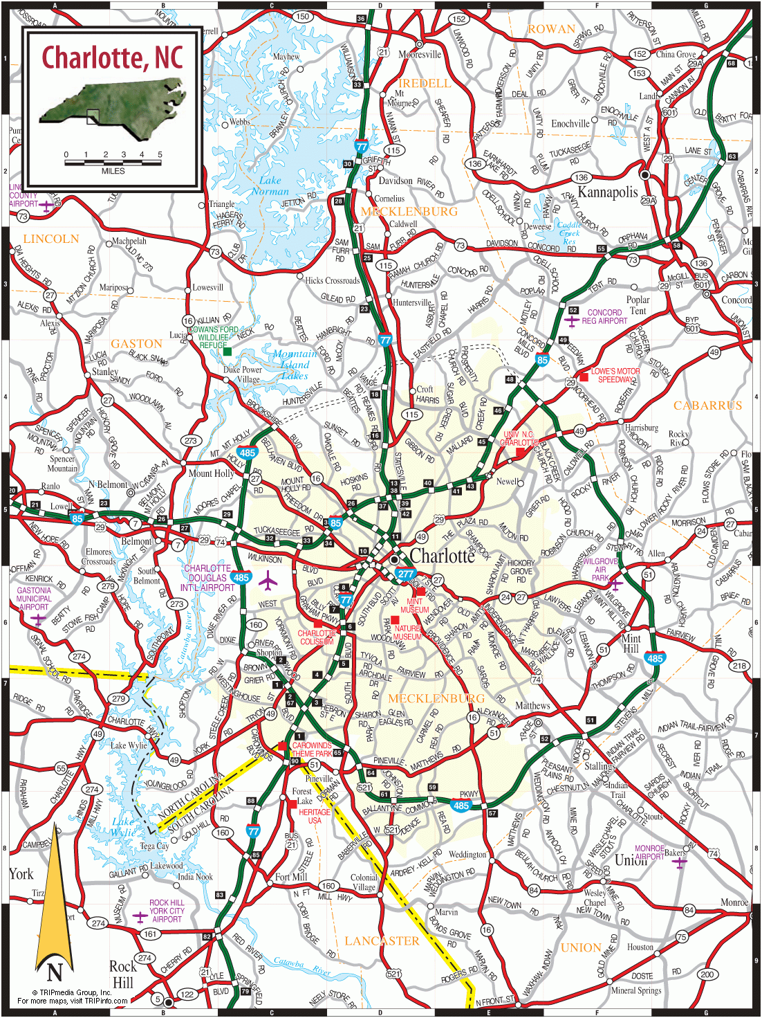 Charlotte Road Map Charlotte Road Map