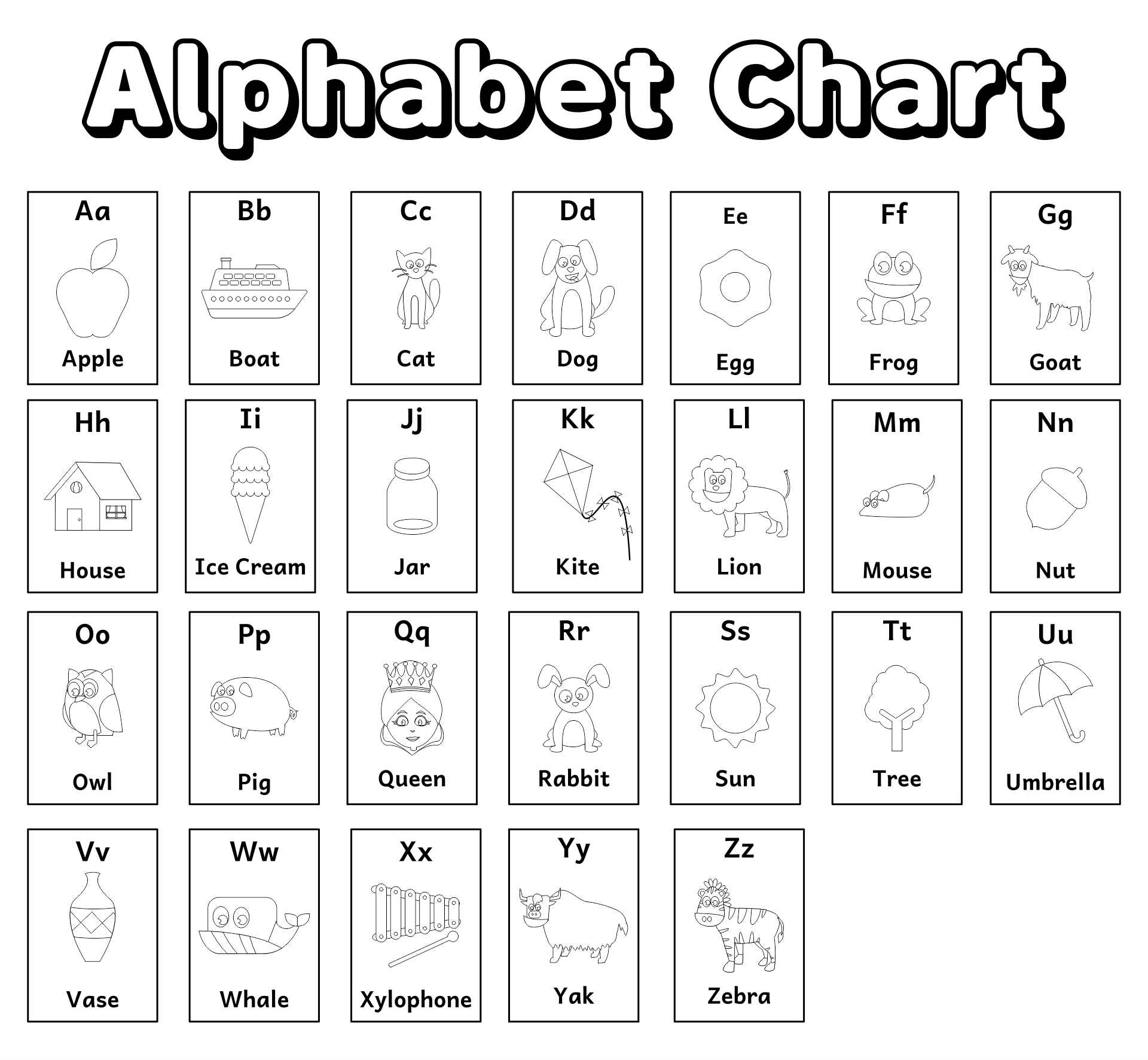 Chart Full Page Alphabet ABC 10 Free PDF Printables Printablee