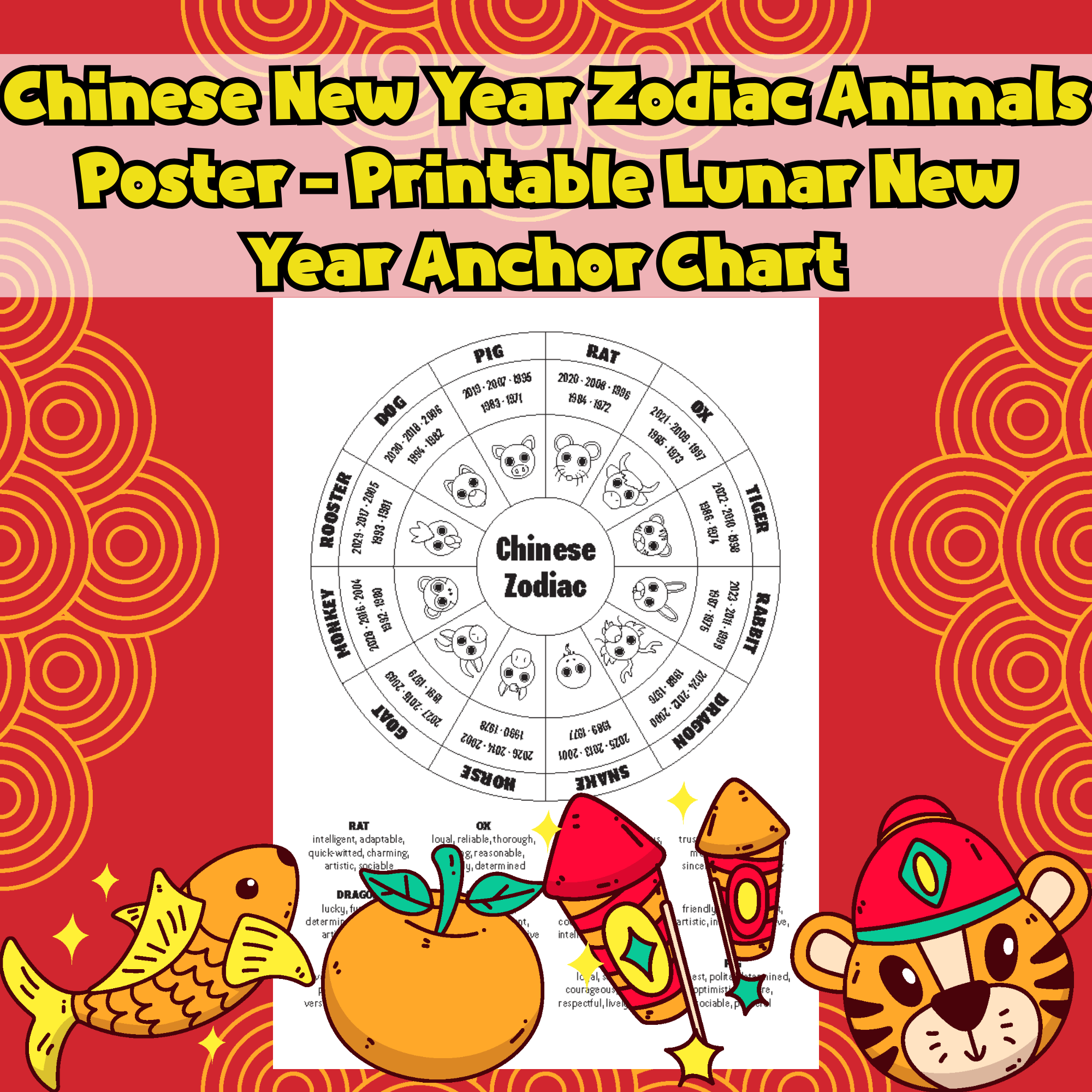 Chinese Zodiac Calendar Printable