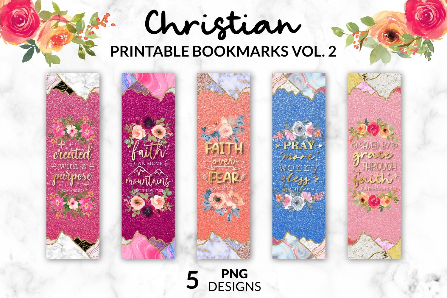 Christian Bookmarks Printable Quotes Bible Verse Png Bundle