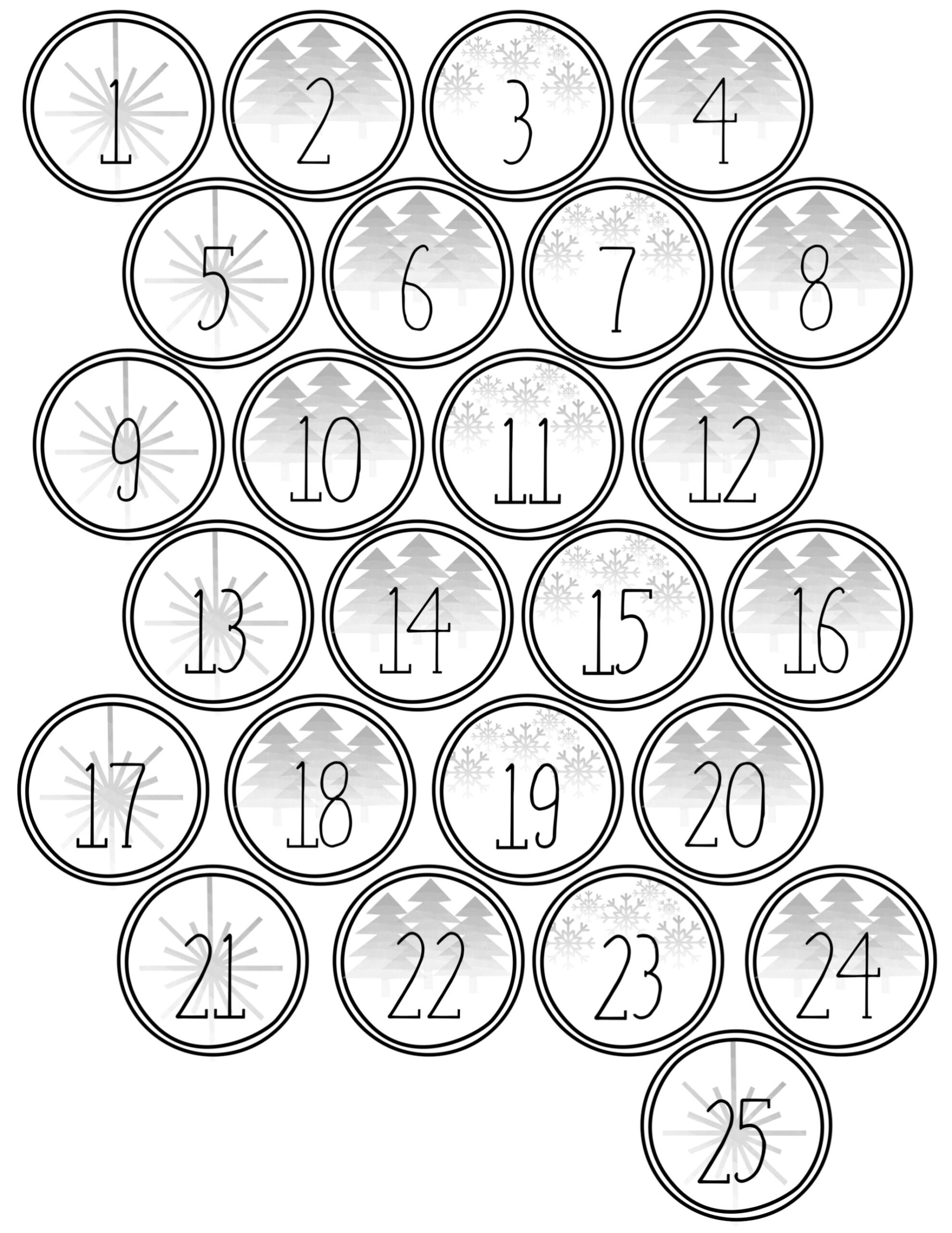 Christmas Advent Calendar Printable Numbers Paper Trail Design