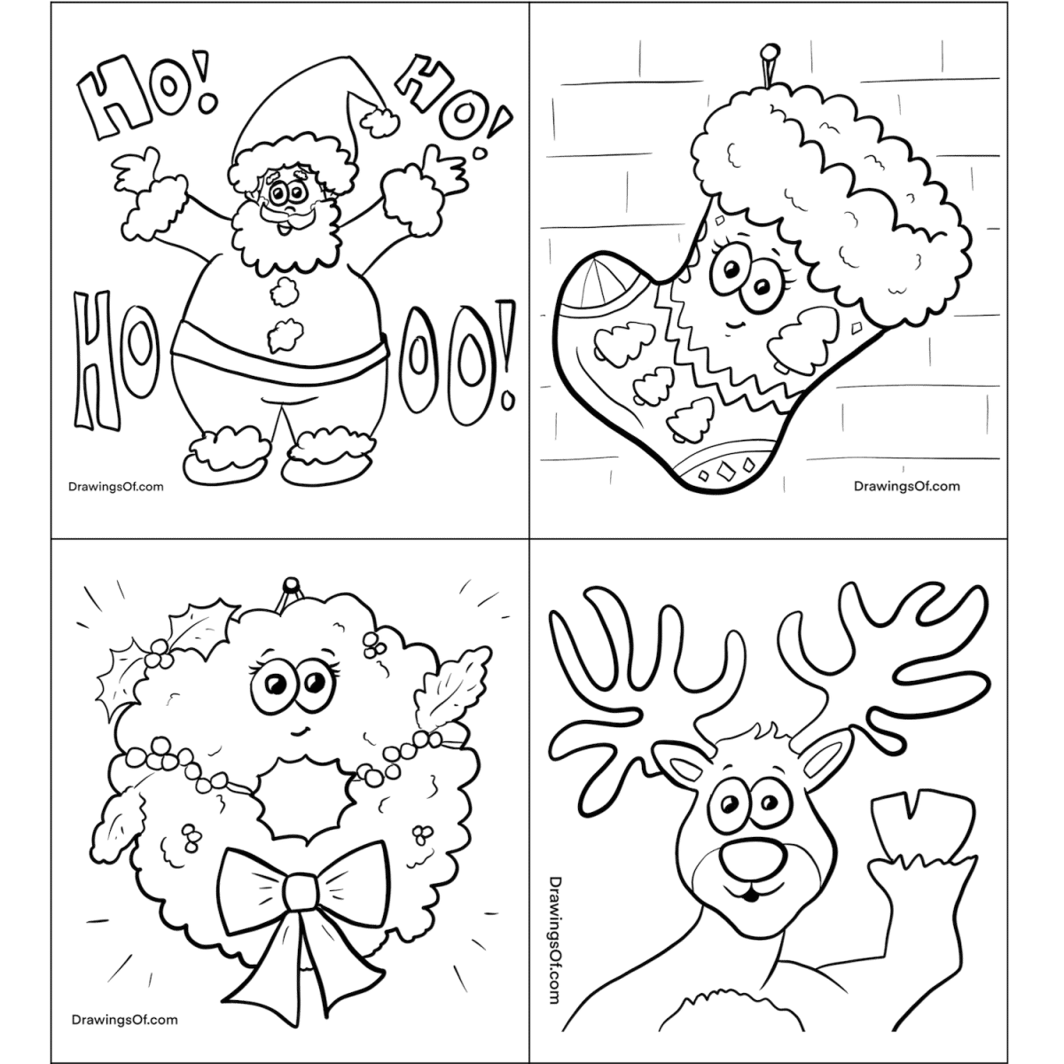 Christmas Coloring Pages Free Printable Sheets Drawings Of 