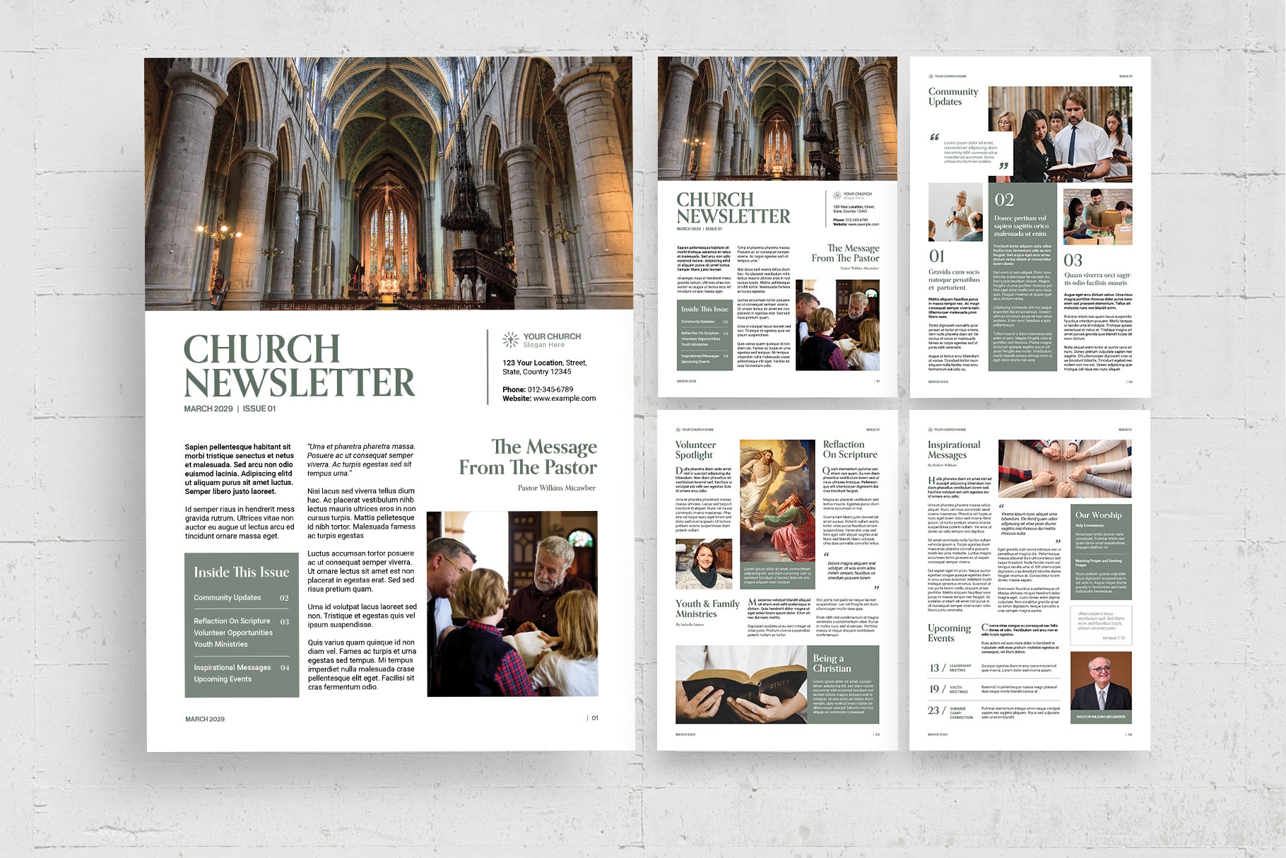 Church Newsletter Template AI EPS INDD BrandPacks