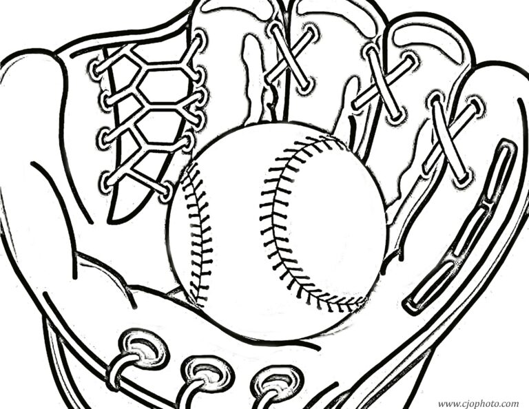 CJO Photo Baseball Coloring Page