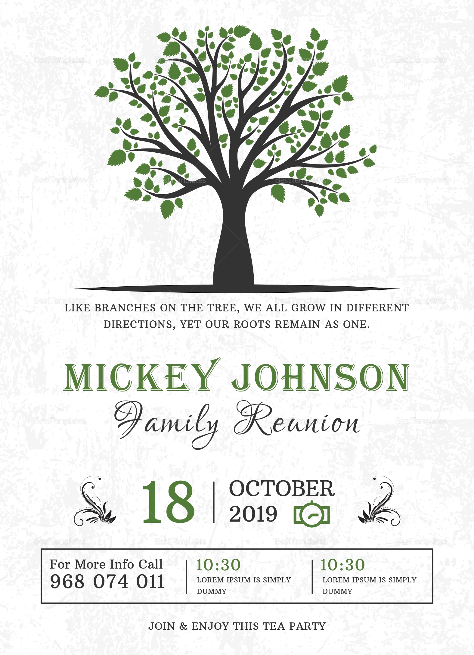 Classic Family Reunion Invitation Design Template In Word PSD Classic Family Reunion Invitation Design Template In Word PSD