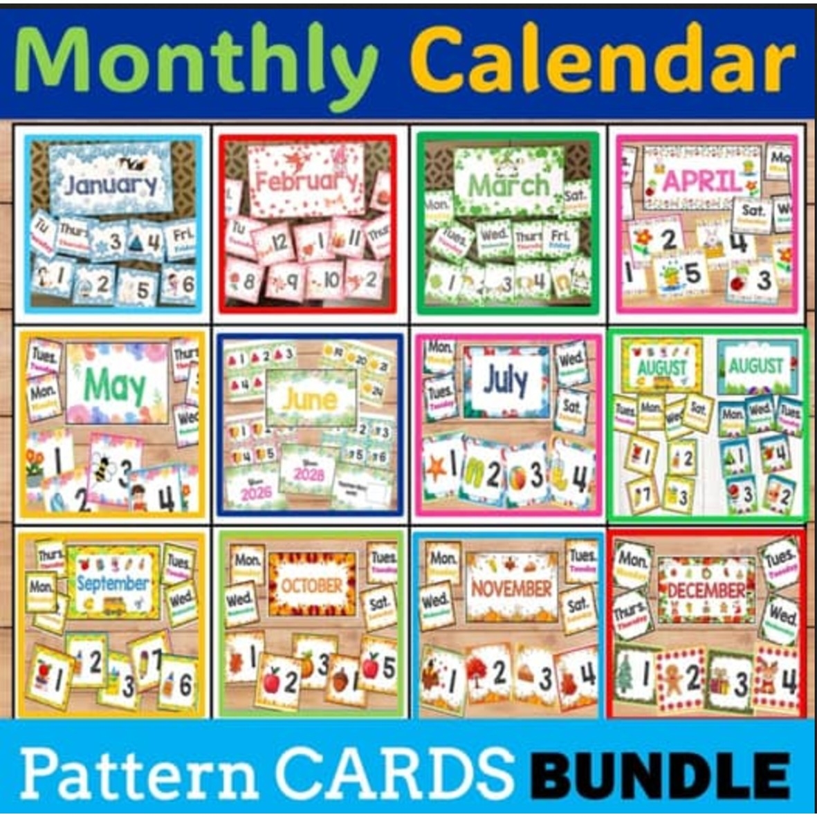 Classroom Calendar Pocket Chart Printable
