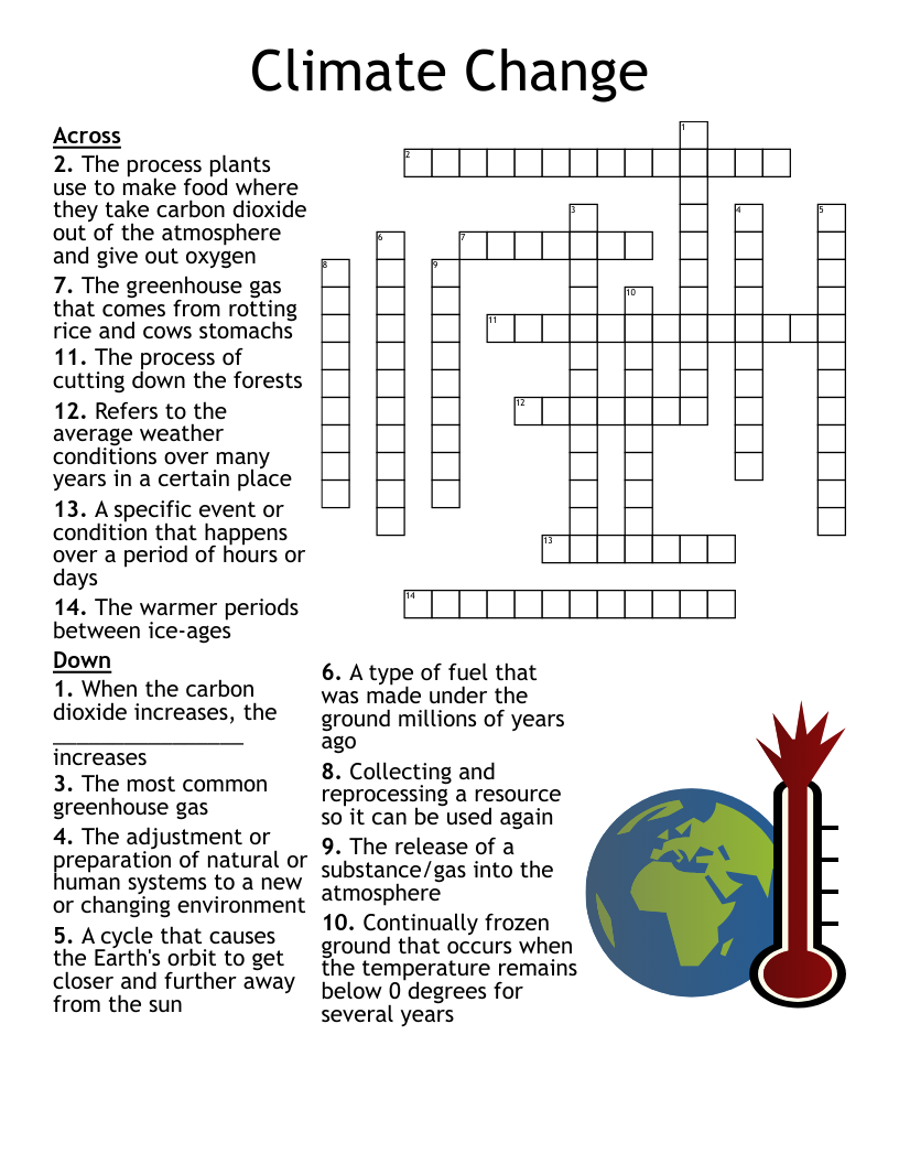 Climate Change Worksheet Word Scramble WordMint