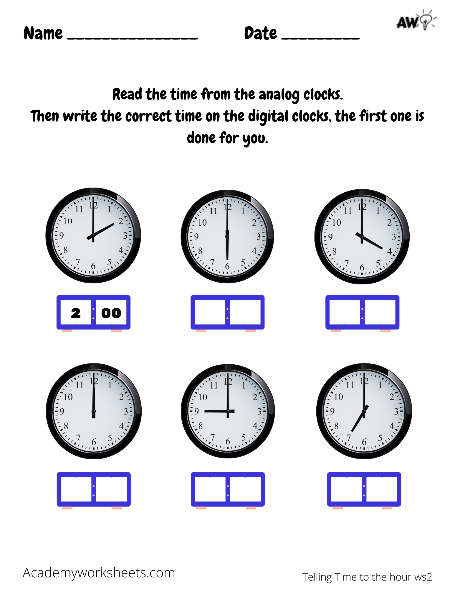 Clock Worksheets Telling Time To The Hour Clock Teach Time To Hour Academy Worksheets Clock Worksheets Telling Time To The Hour Clock Teach Time To Hour Academy Worksheets