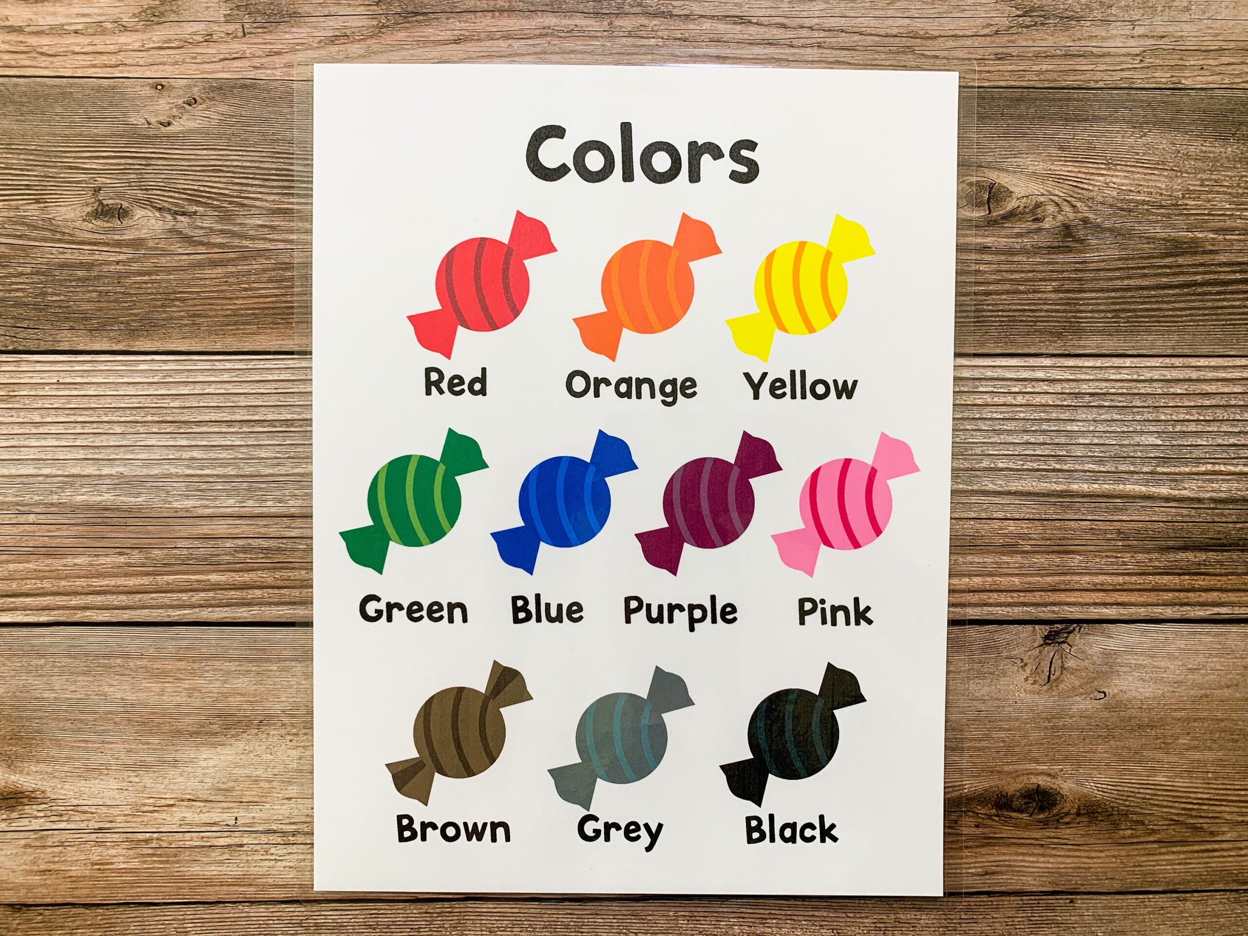 Color Chart Colors Printable Classroom Poster Homeschool 