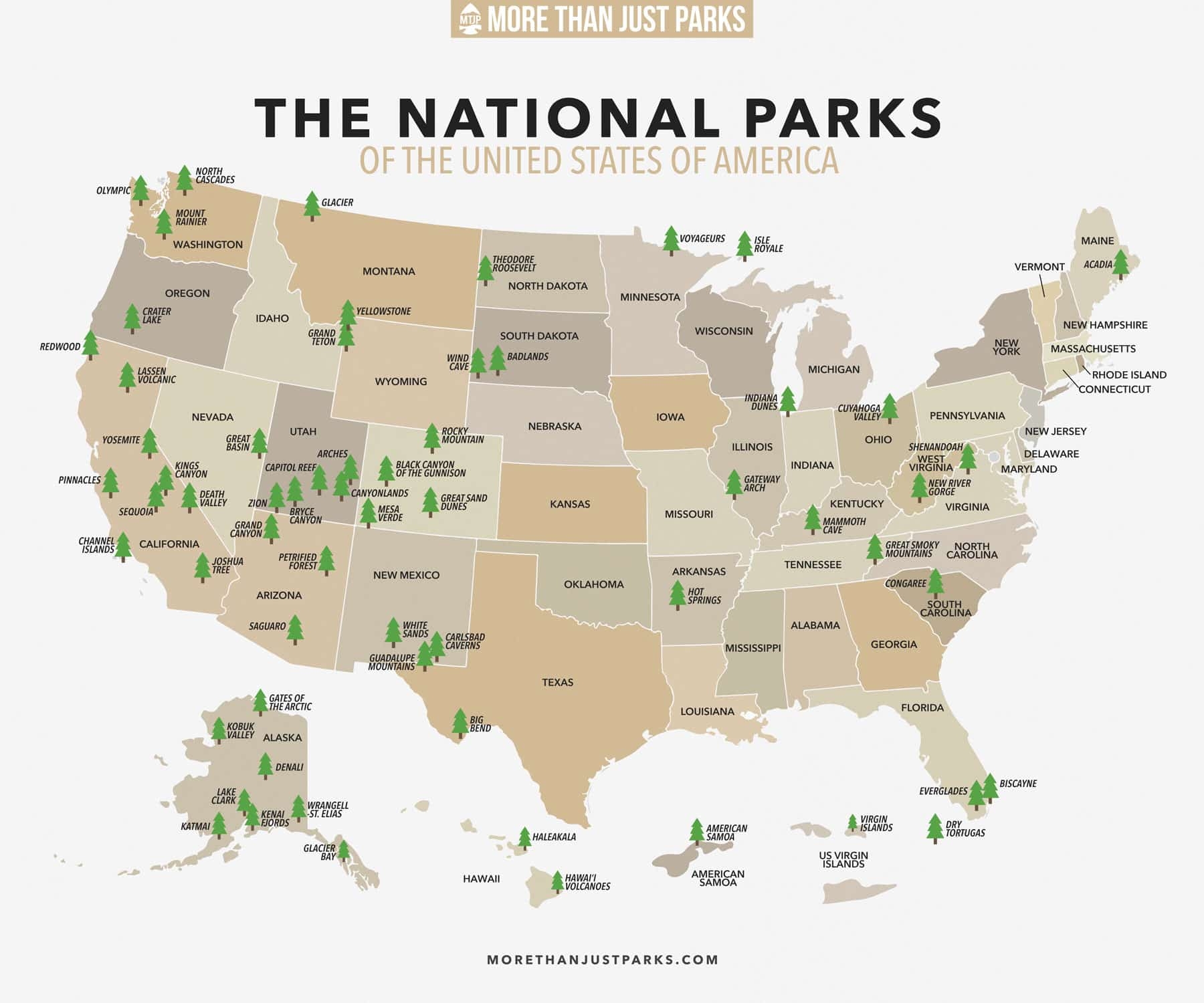 COMPLETE National Parks List 2024 Printable MAP COMPLETE National Parks List 2024 Printable MAP