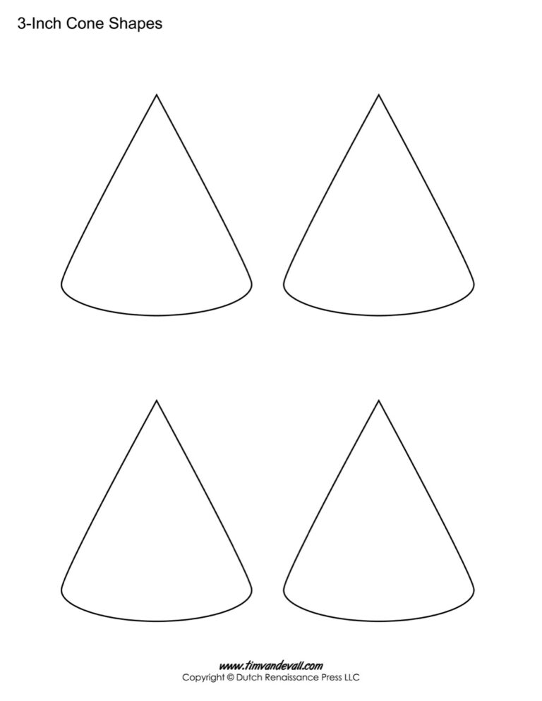 Cone Templates Free Printable Cone Shape PDFs