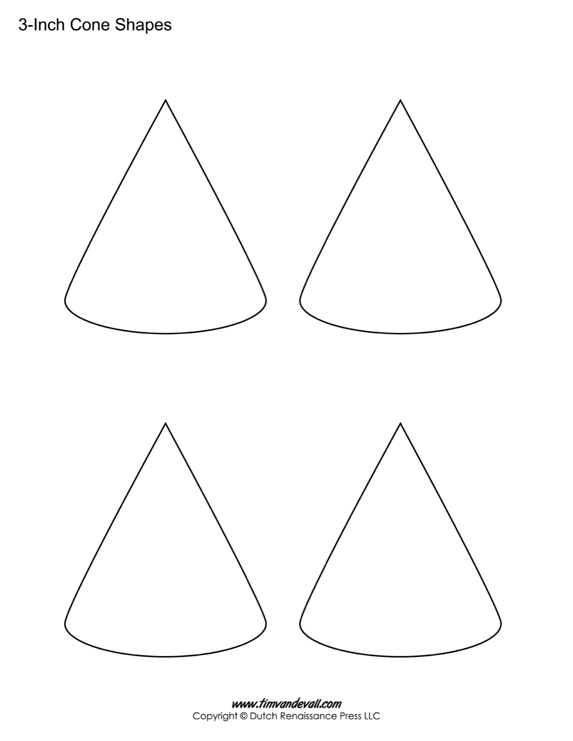 Cone Templates Free Printable Cone Shape PDFs