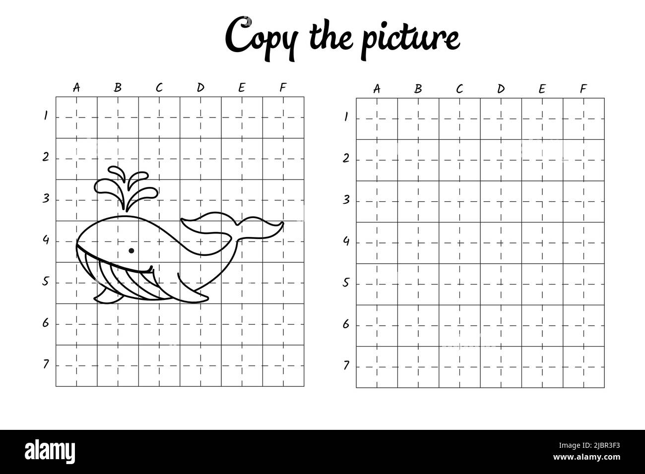 Copy The Picture Draw By Grid Coloring Book Pages For Kids Handwriting Practice Drawing Skills Training Education Developing Printable Worksheet Stock Vector Image Art Alamy