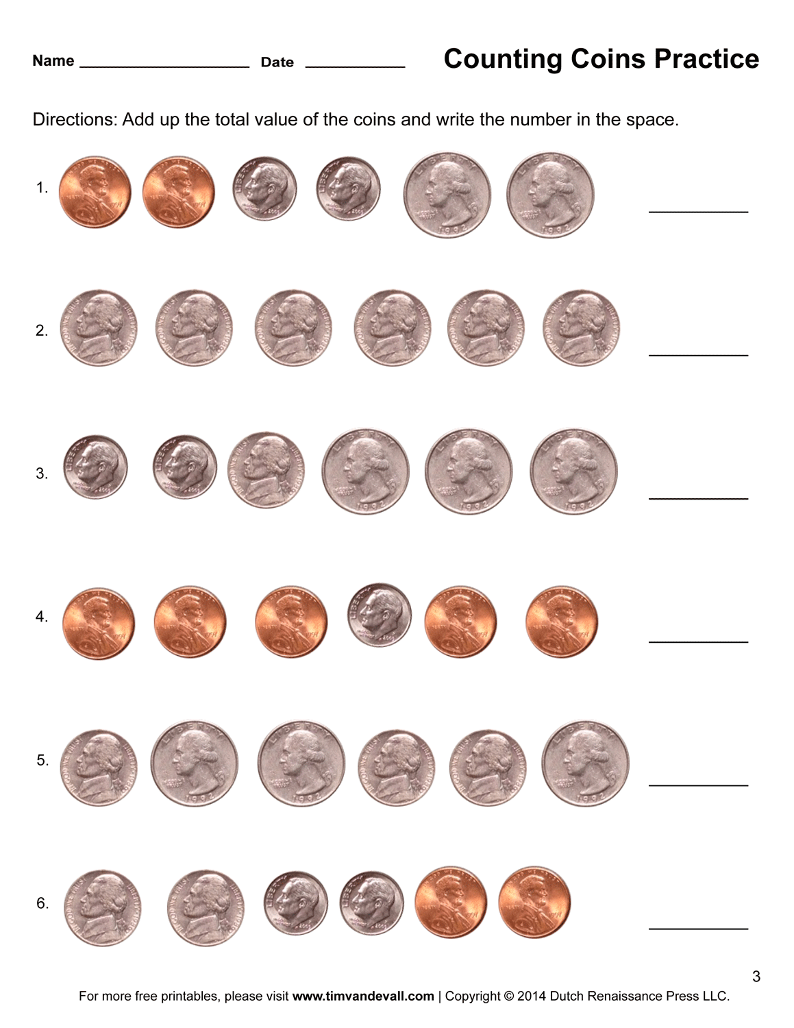 Counting Money Worksheets Printable