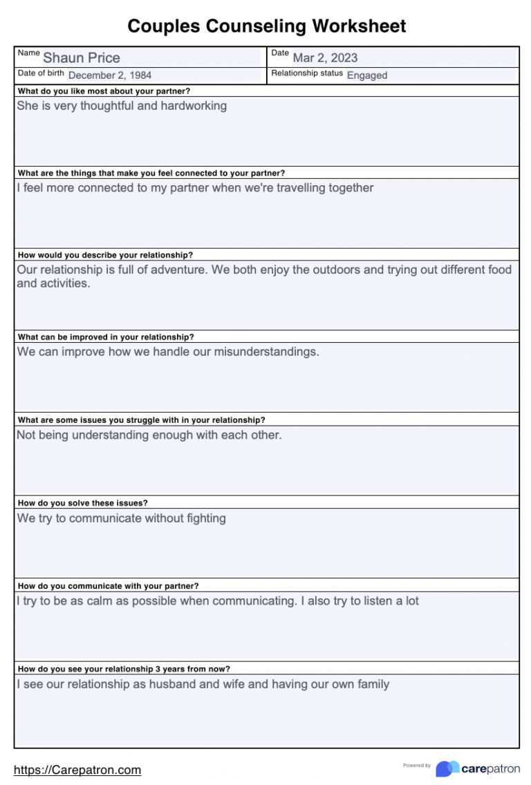Couples Therapy Worksheets Strengthen Your Relationship With Practical Exercises