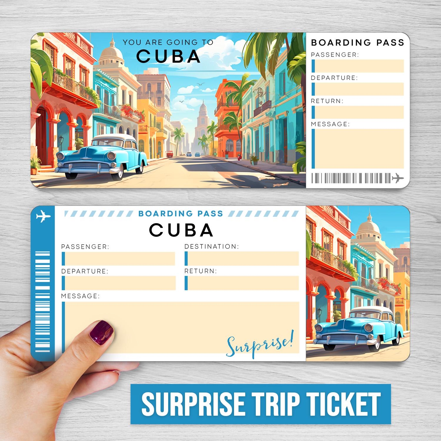 Cuba Boarding Pass Etsy