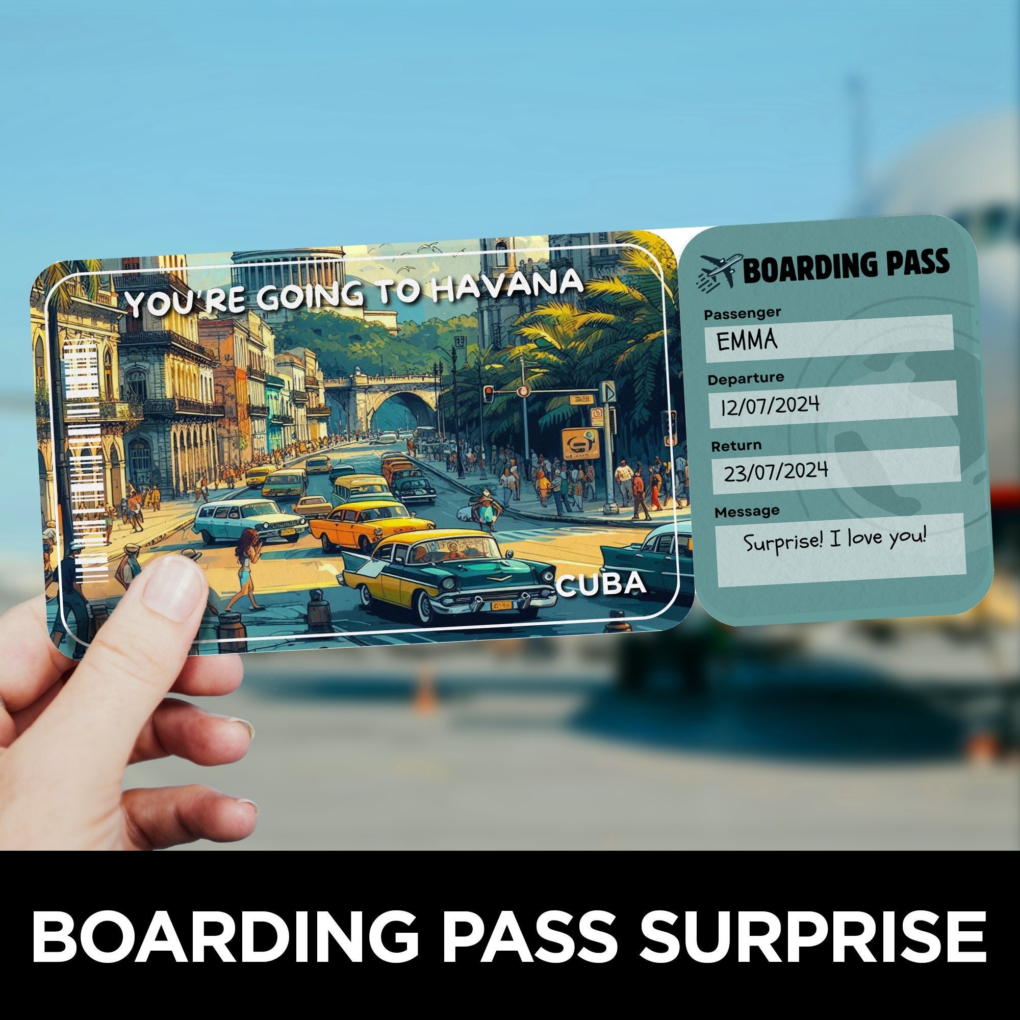 Cuba Ticket Template Etsy Cuba Ticket Template Etsy