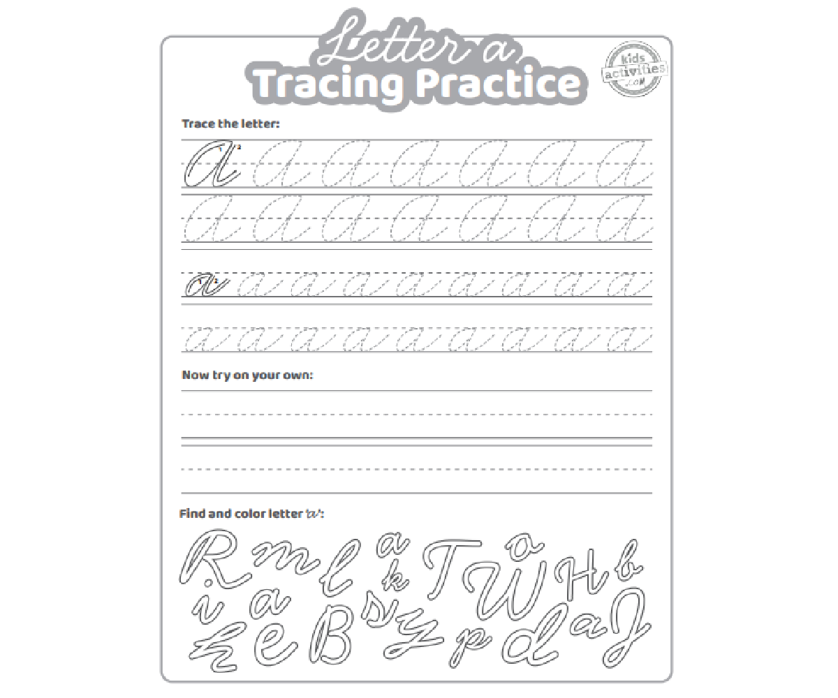 Printable Cursive Tracing Sheets