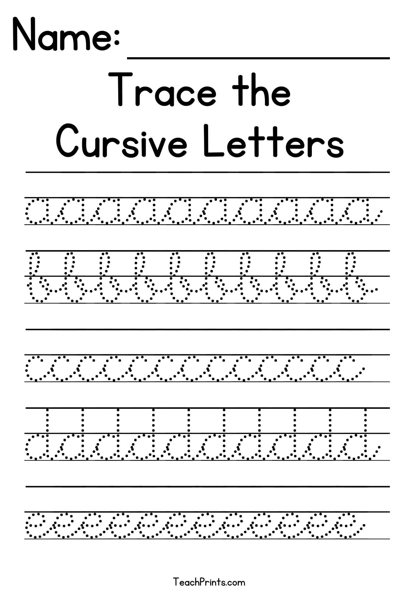 Cursive Writing Worksheets Printable Pdf