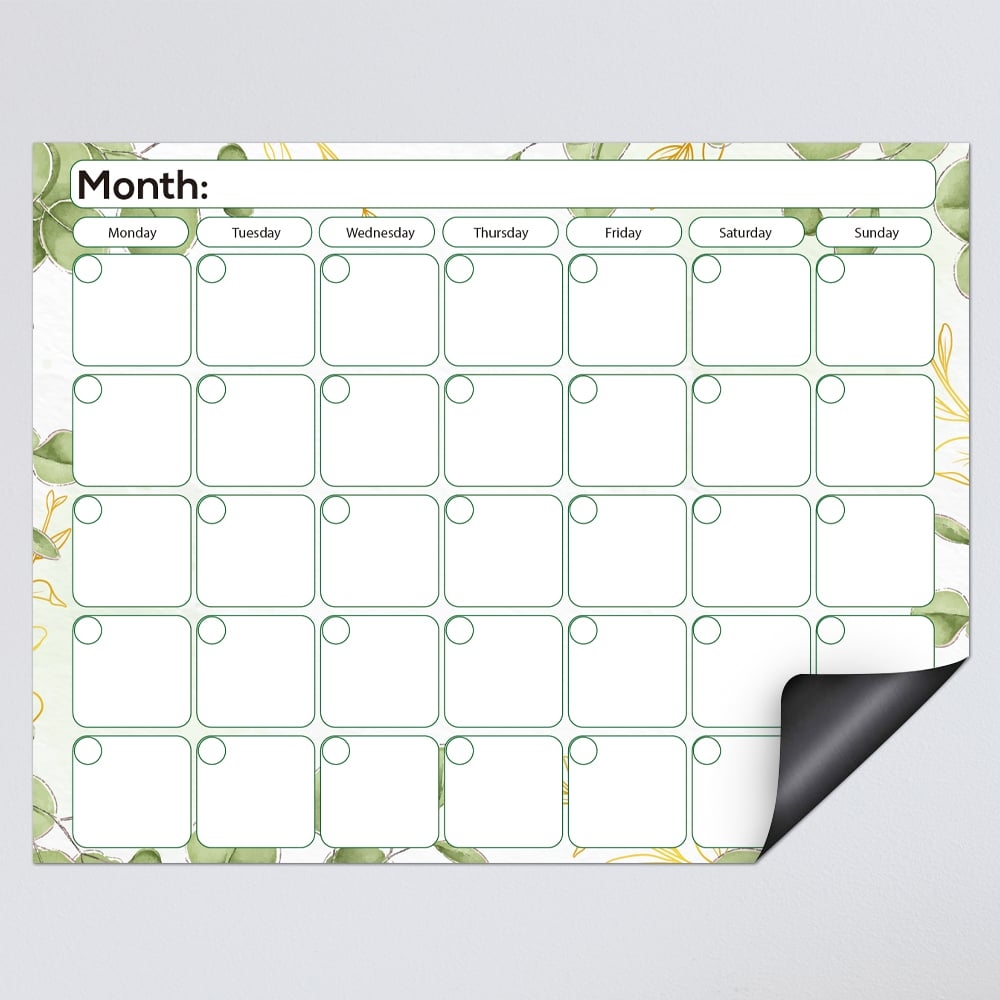 Custom Magnetic Dry Erase Calendar Printing Service