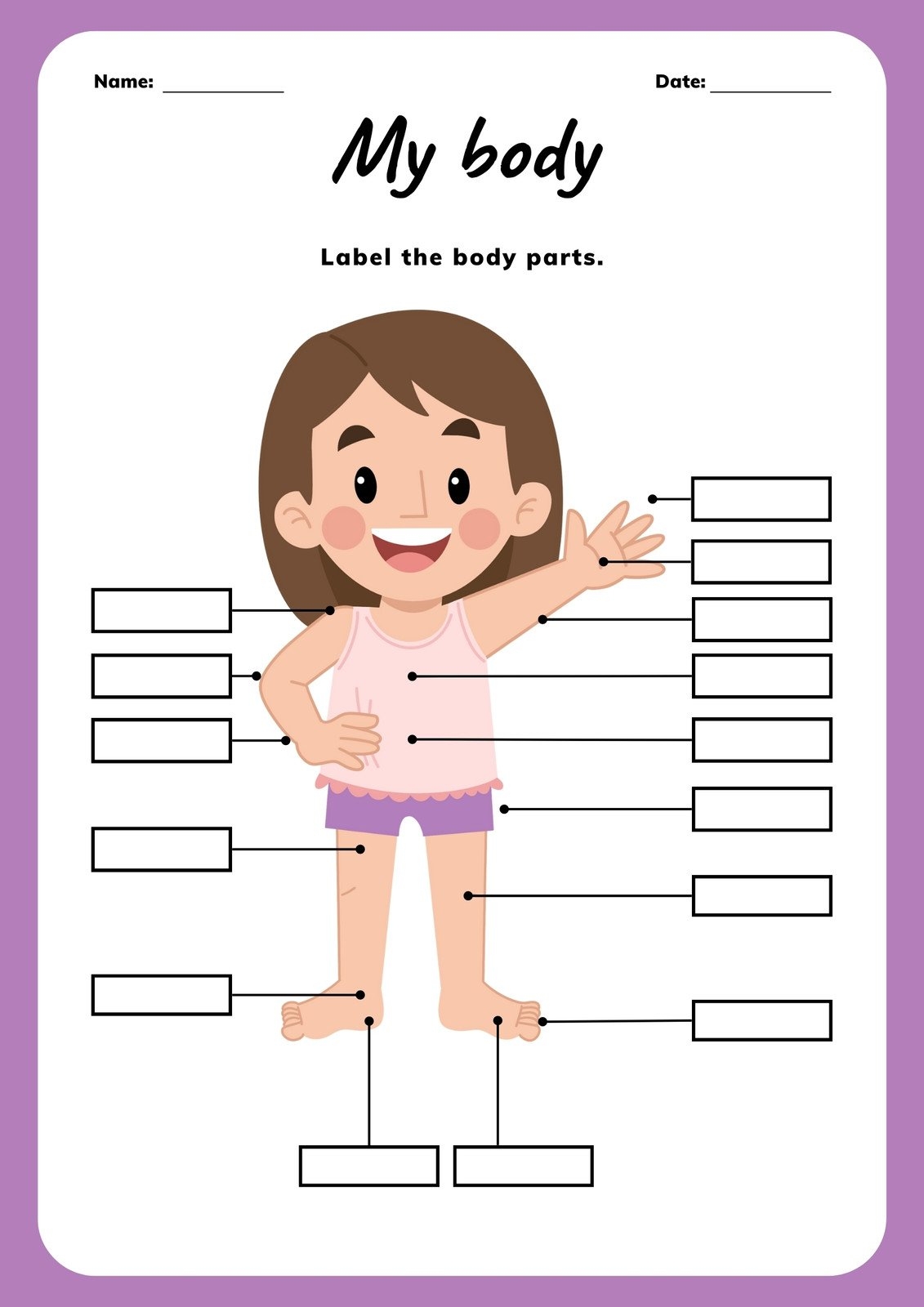 Printable Body Parts Worksheet