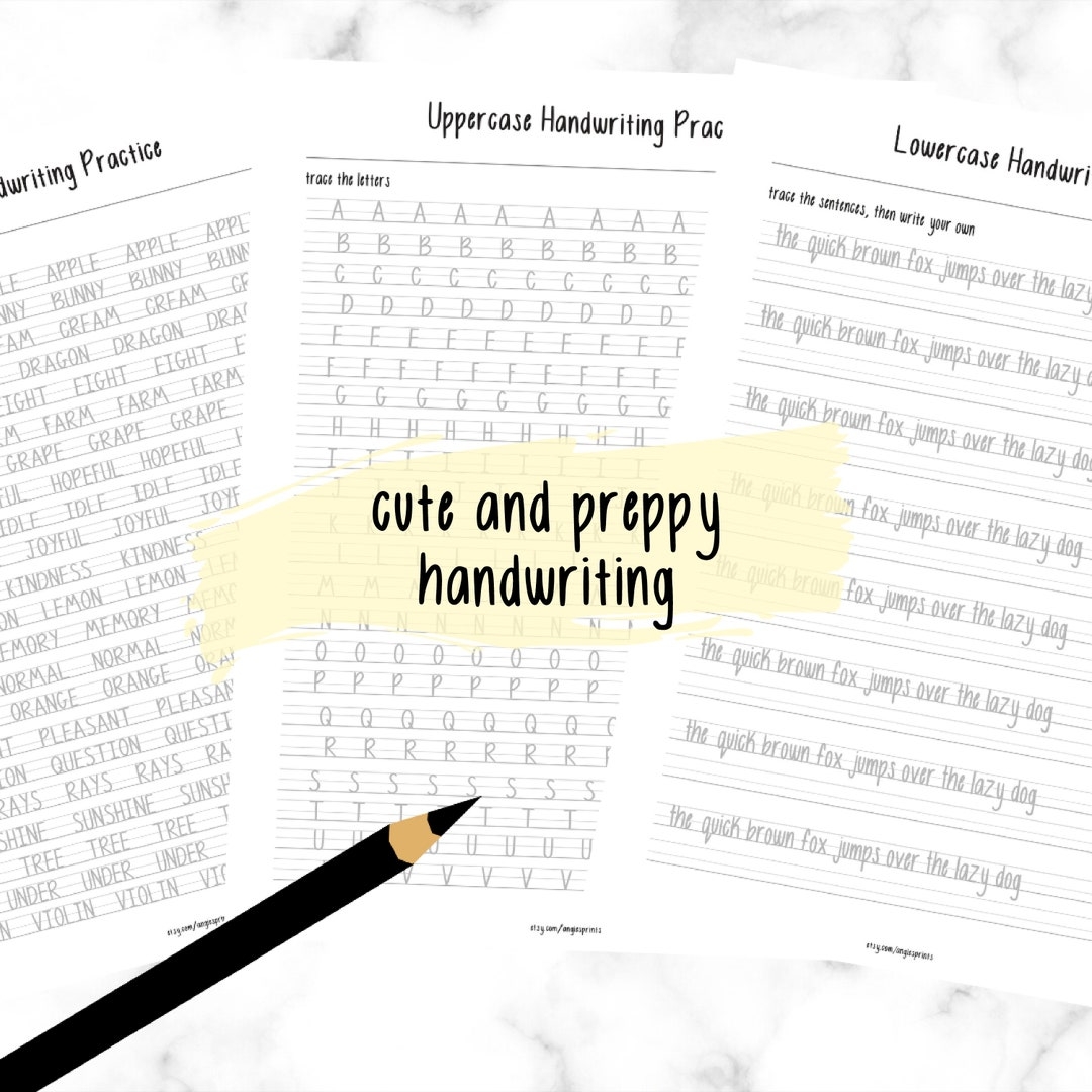 Cute And Preppy Handwriting Worksheets 10 Pages College Notes High School Adults PDF File Hand Lettering Alphabet ABC Letter Tracing Etsy Cute And Preppy Handwriting Worksheets 10 Pages College Notes High School Adults PDF File Hand Lettering Alphabet ABC Letter Tracing Etsy