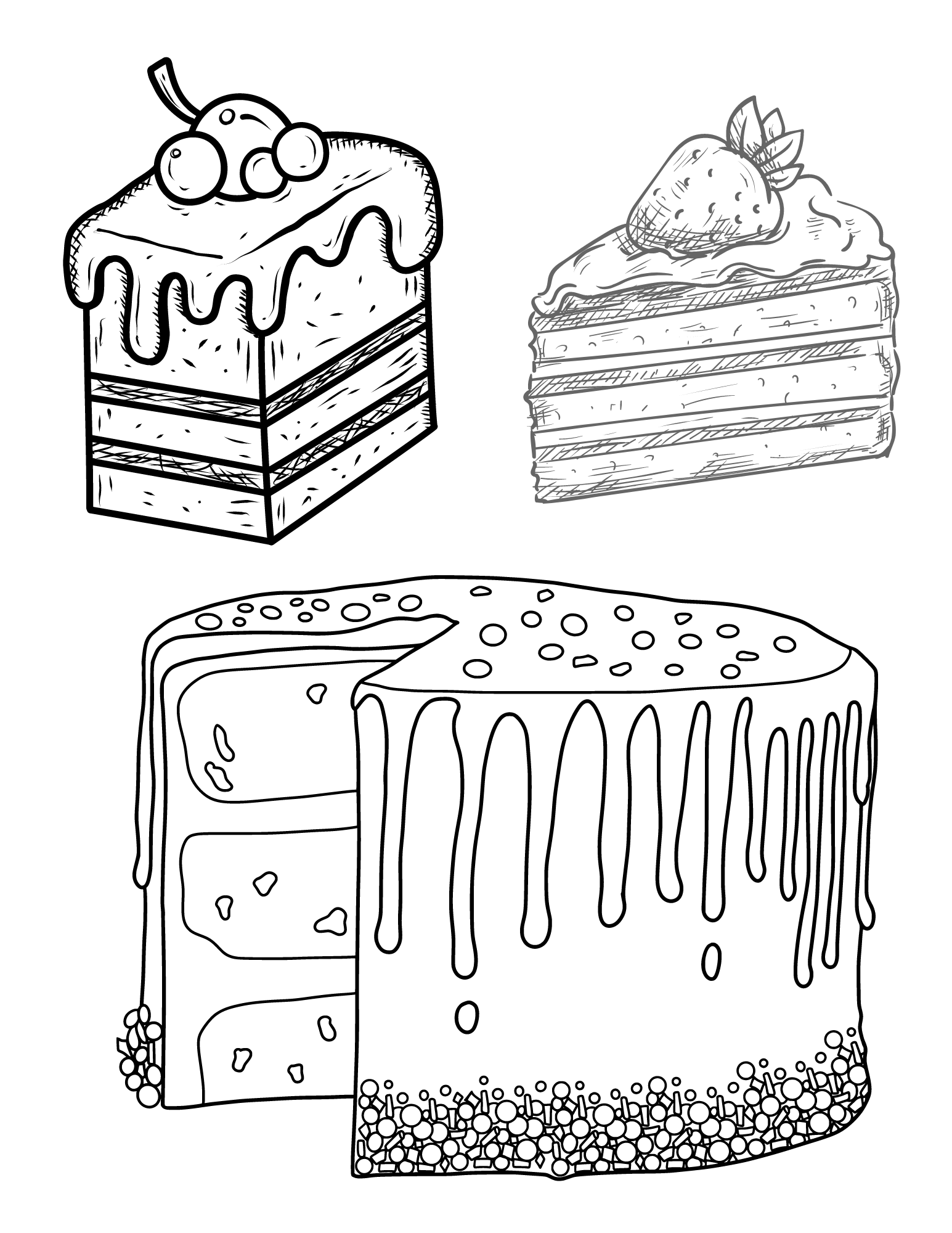 Cake Coloring Sheet Printable