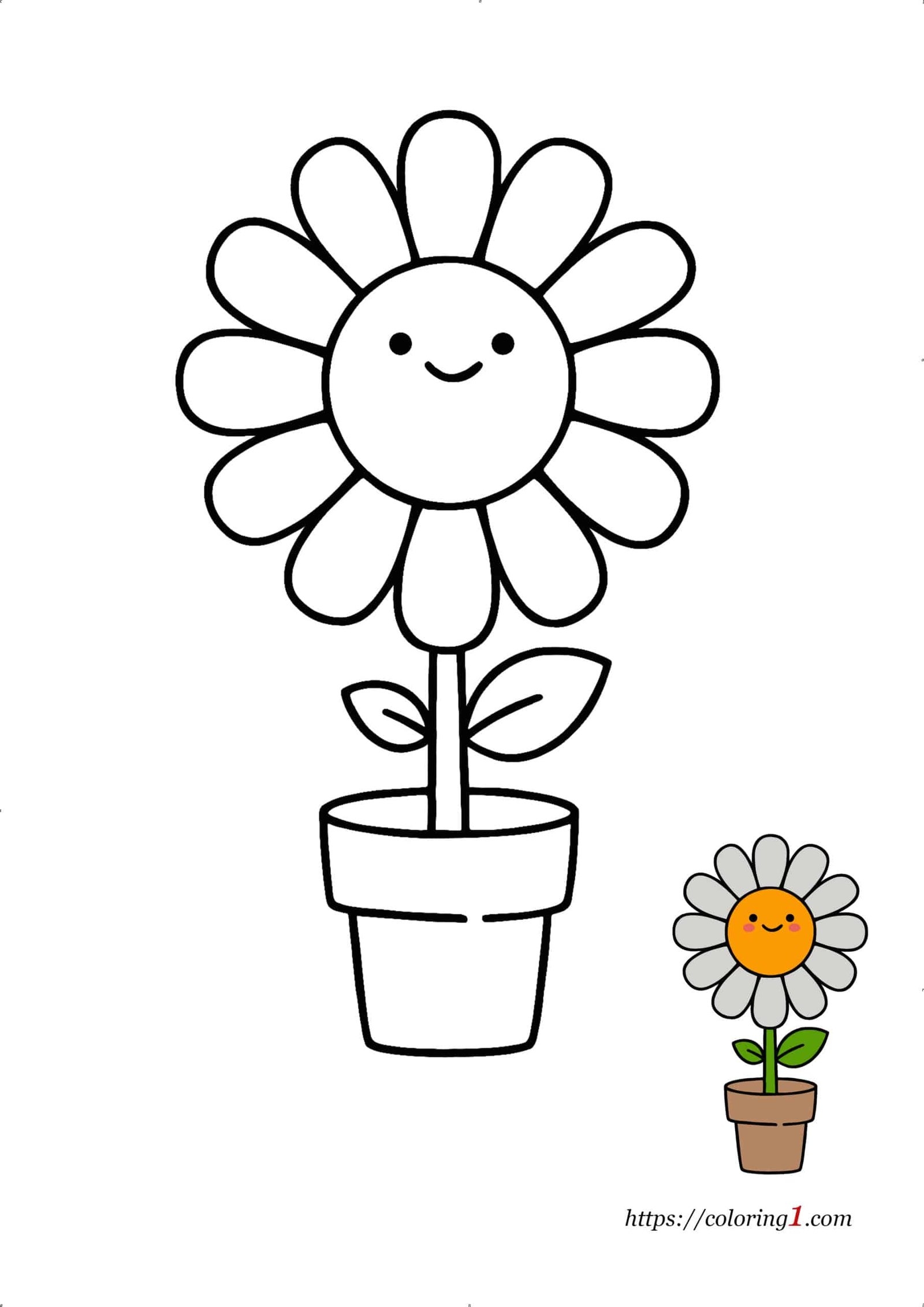 Cute Flower Coloring Pages 2 Free Coloring Sheets 2021 
