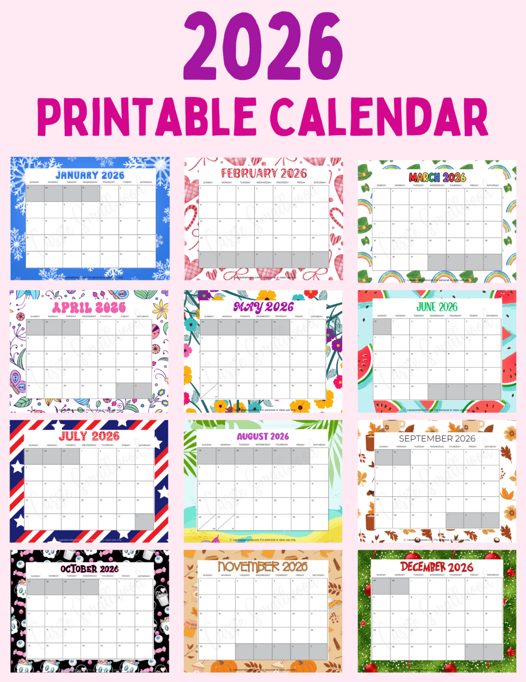 Free Printable 2026 Calendar Templates Free Printable 2026 Calendar Templates