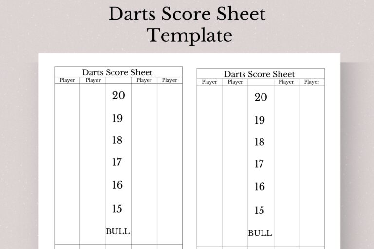 Darts Score Sheet Template Printable Darts Score Sheet Darts Game Score Sheet Printable Darts Score Card Darts Party Game