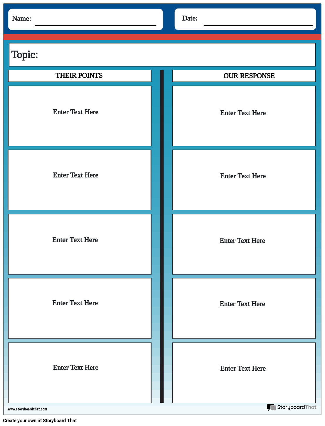 Debate Worksheets Free Templates By Storyboard That