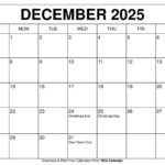 December 2025 Calendar Printable Templates More