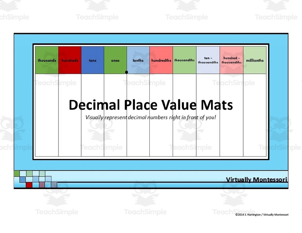 Place Value Chart Printable With Decimals Place Value Chart Printable With Decimals