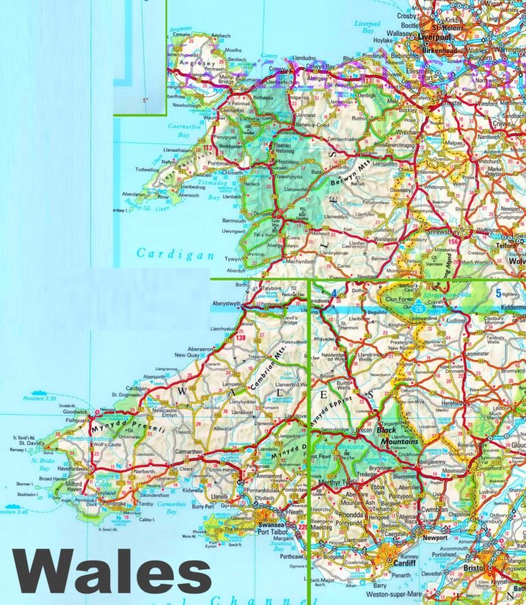 Detailed Map Of Wales Ontheworldmap
