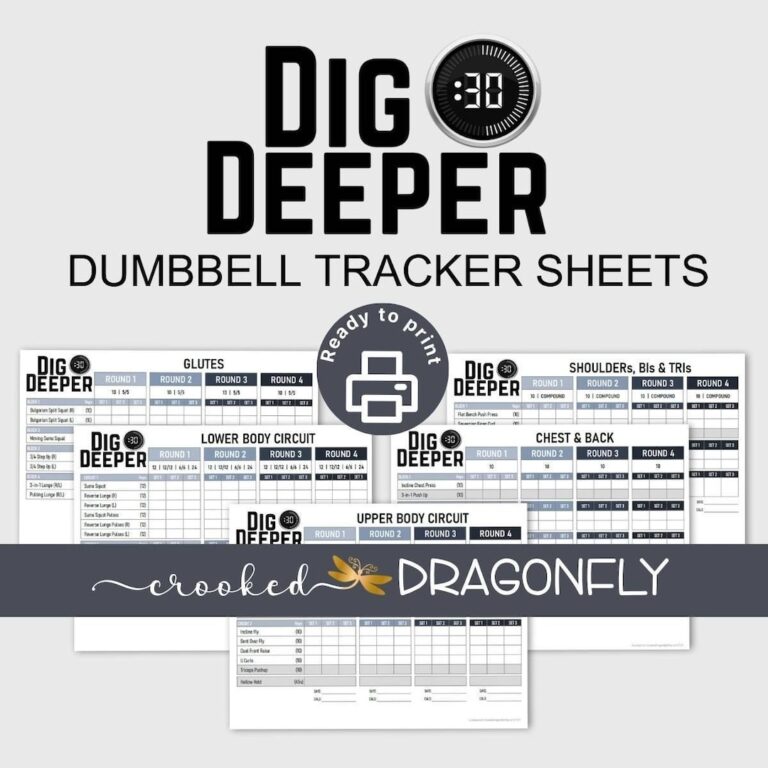 Dig Deeper 30 Dumbbell Tracker Sheets Beachbody Bodi Digital Download Etsy