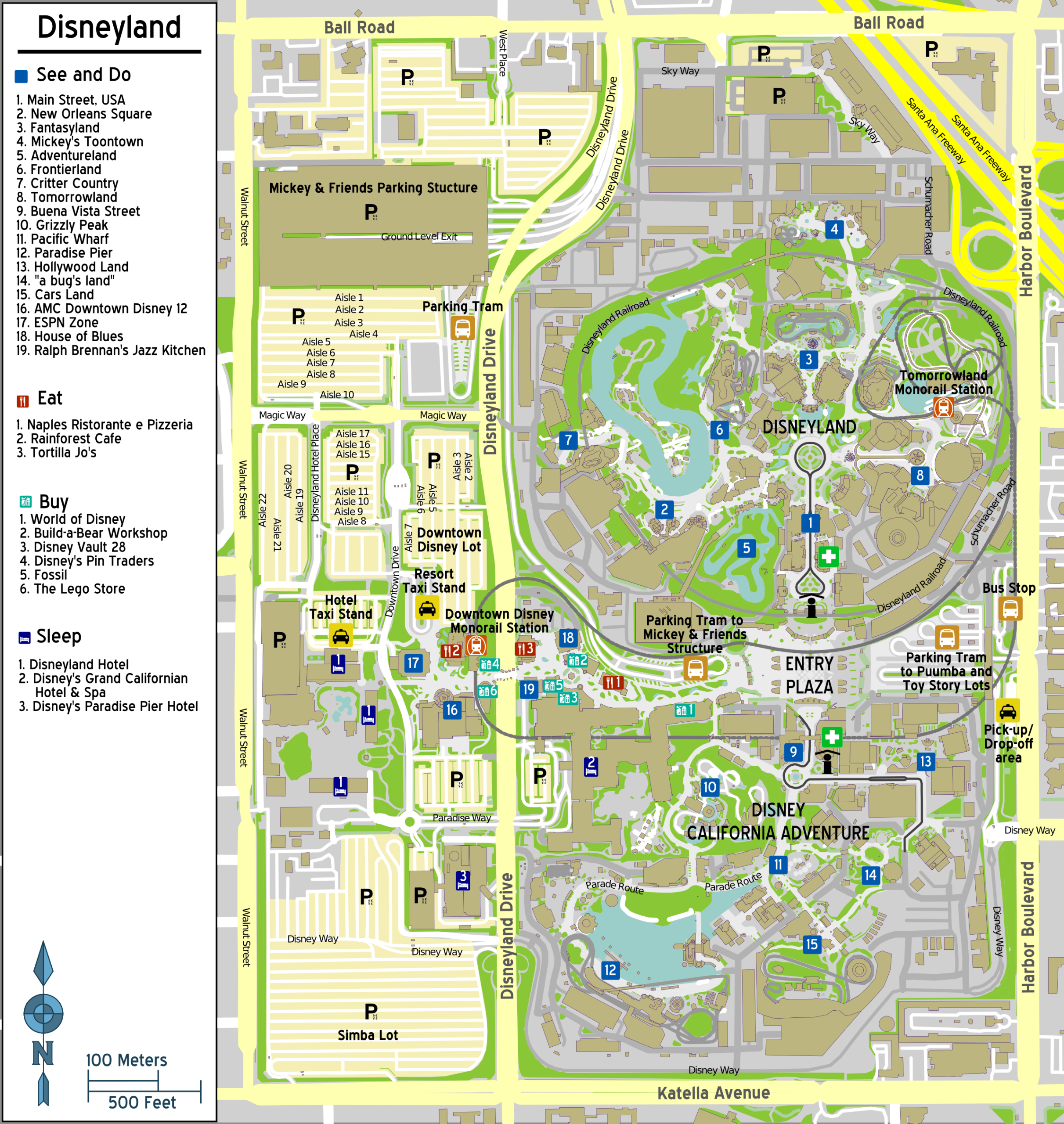 Disneyland California Adventure Map 2025 Printable PDF Maps 
