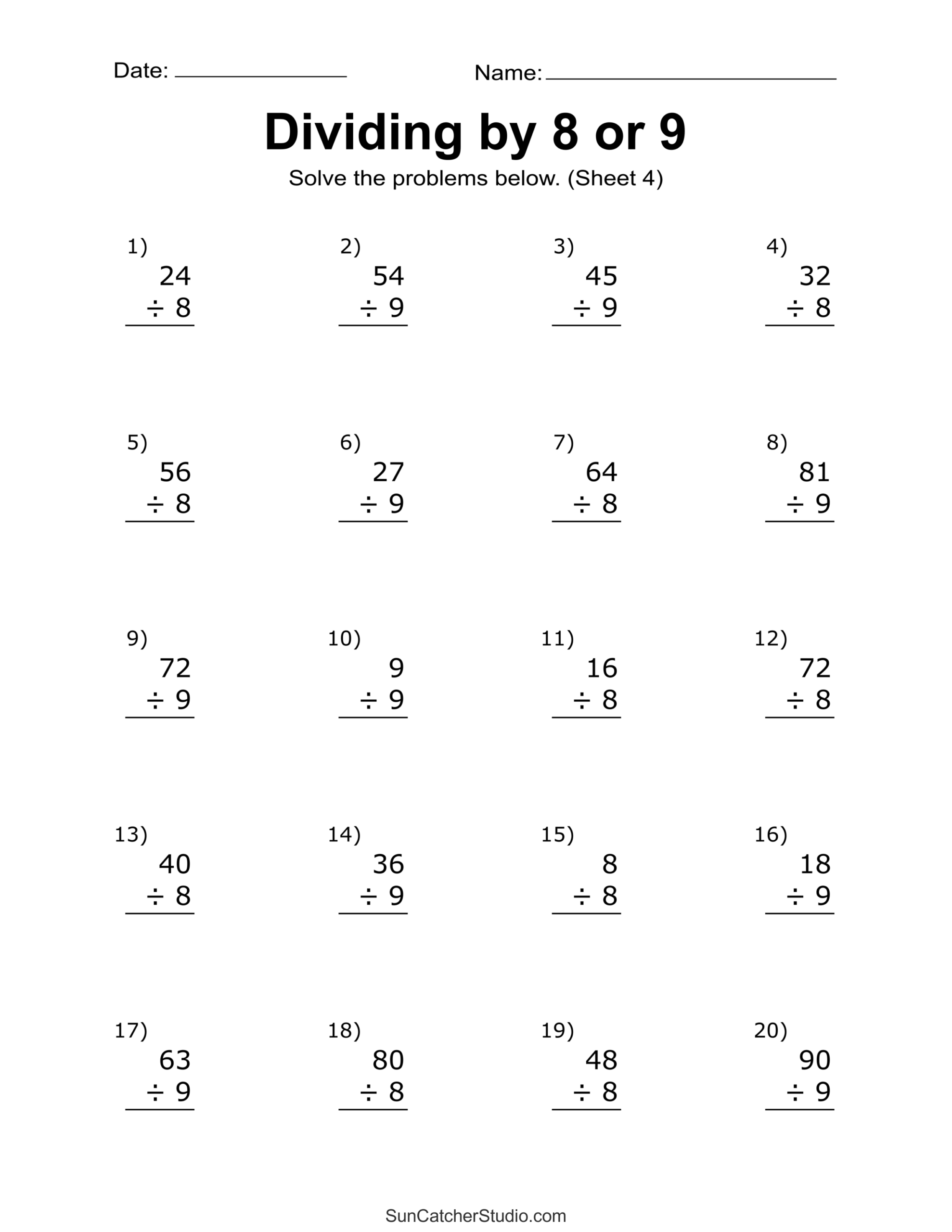 Division Worksheets U0026 Problems Free Printable Math Drills Free Printables Monograms Design Tools Patterns U0026 DIY Projects Division Worksheets U0026 Problems Free Printable Math Drills Free Printables Monograms Design Tools Patterns U0026 DIY Projects