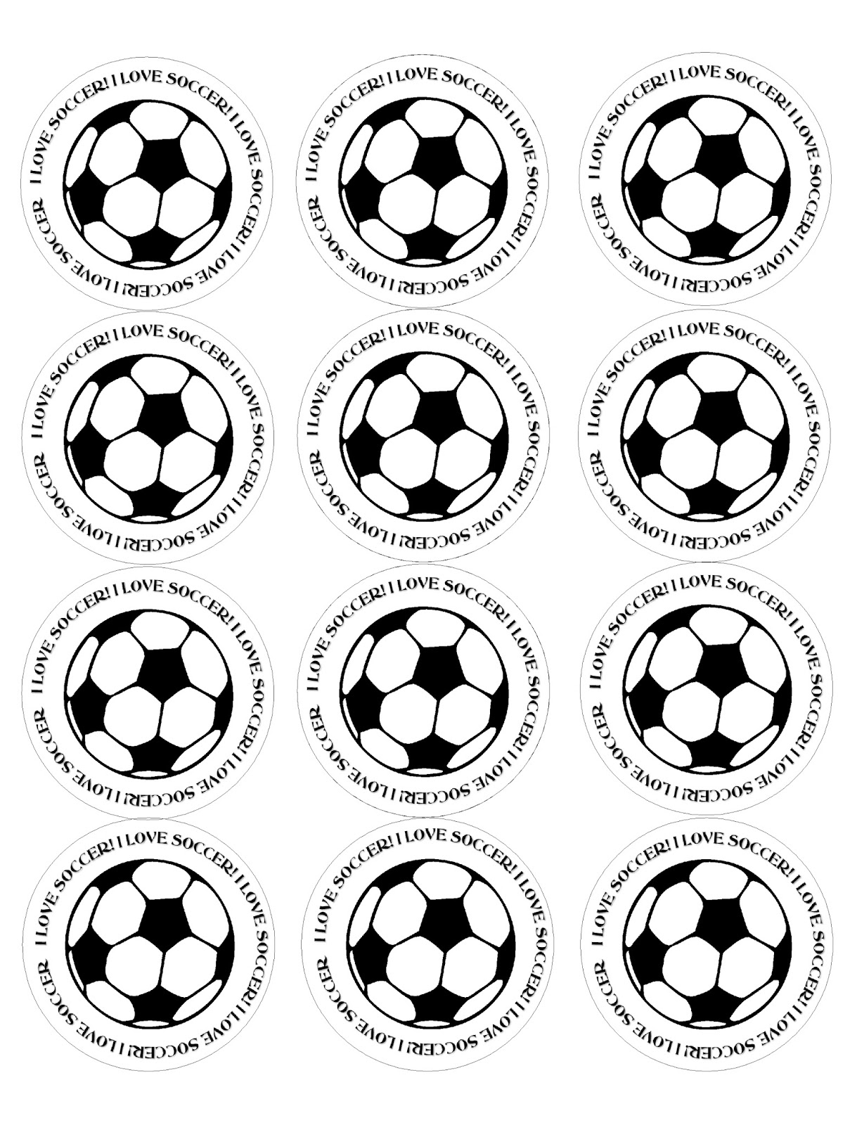 DIY Party Mom I Love Soccer 2 Inch Circle Printable