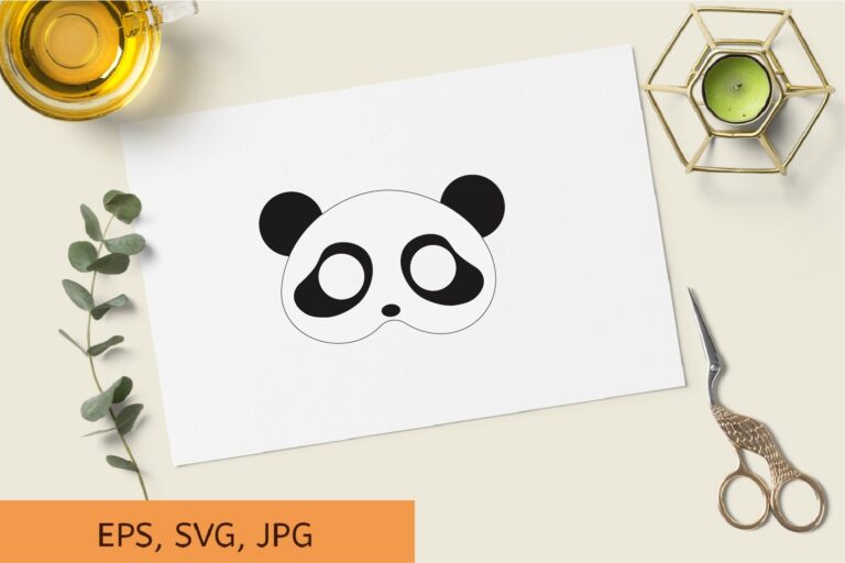 DIY Printable Panda Mask Face Mask SVG Paper Mask