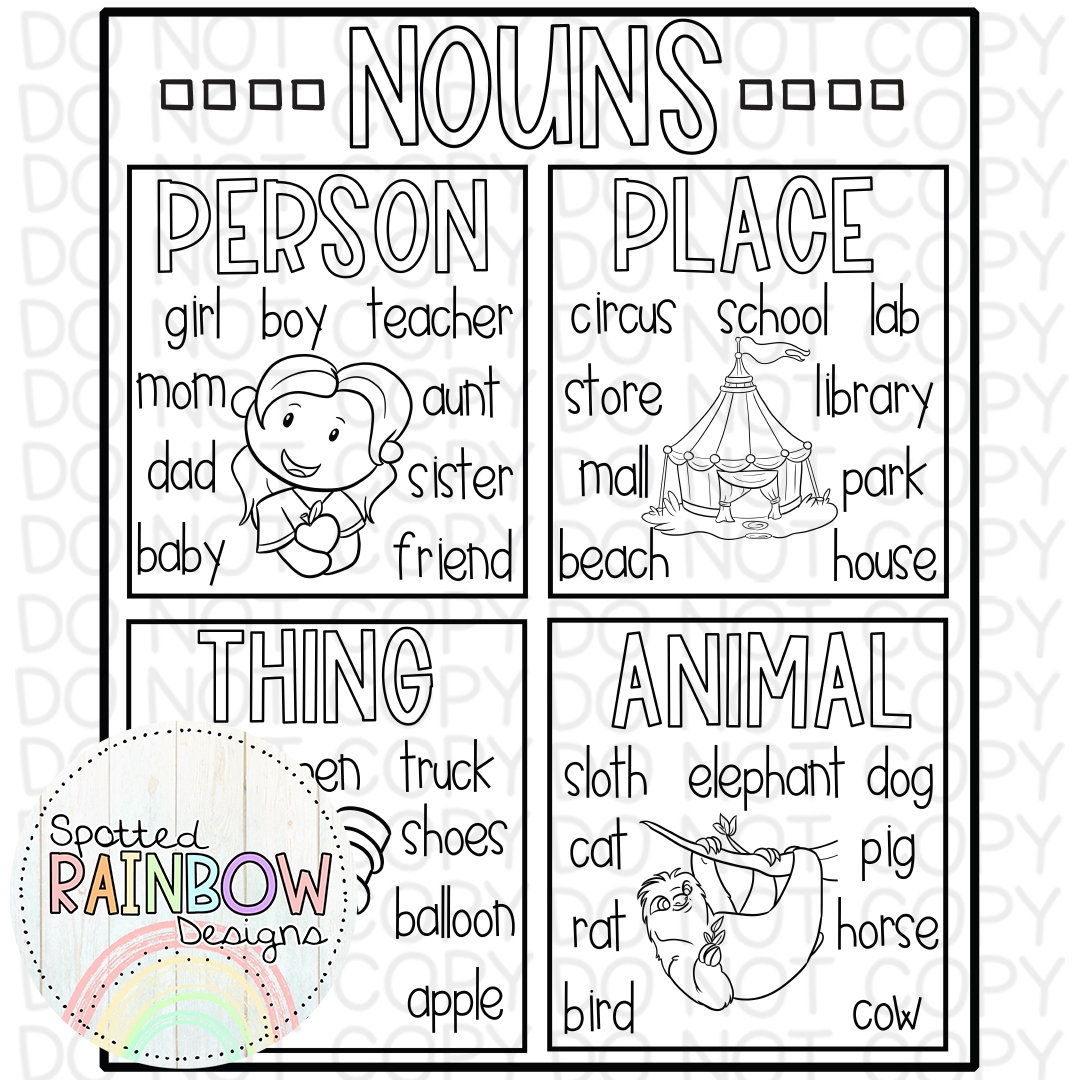 Printable Noun Chart With Pictures