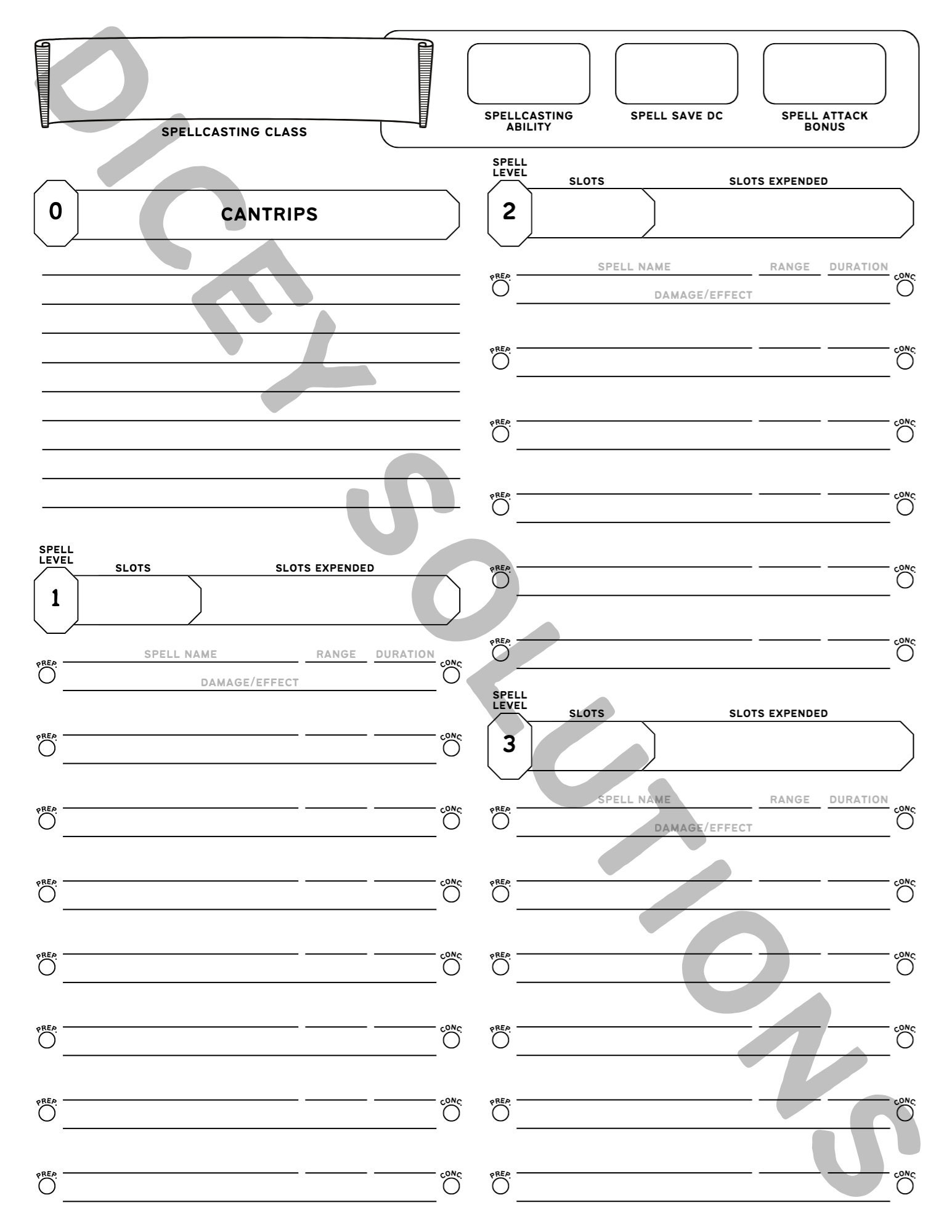 Dnd 5e Character Sheet Spell Sheets Printable Pdfs For Dungeons And Dragons Etsy Dnd 5e Character Sheet Spell Sheets Printable Pdfs For Dungeons And Dragons Etsy
